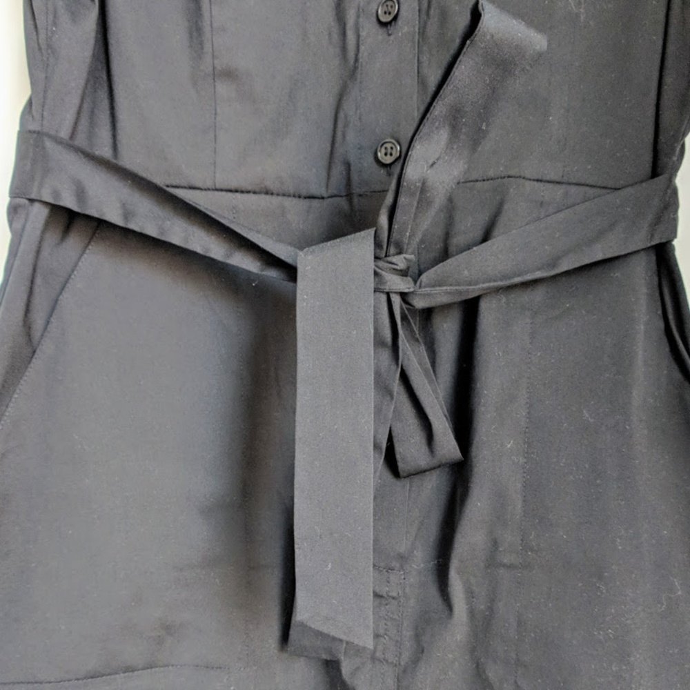 Theory Cap Sleeve Button Up Tie-Waist Dress - Picture 2 of 3